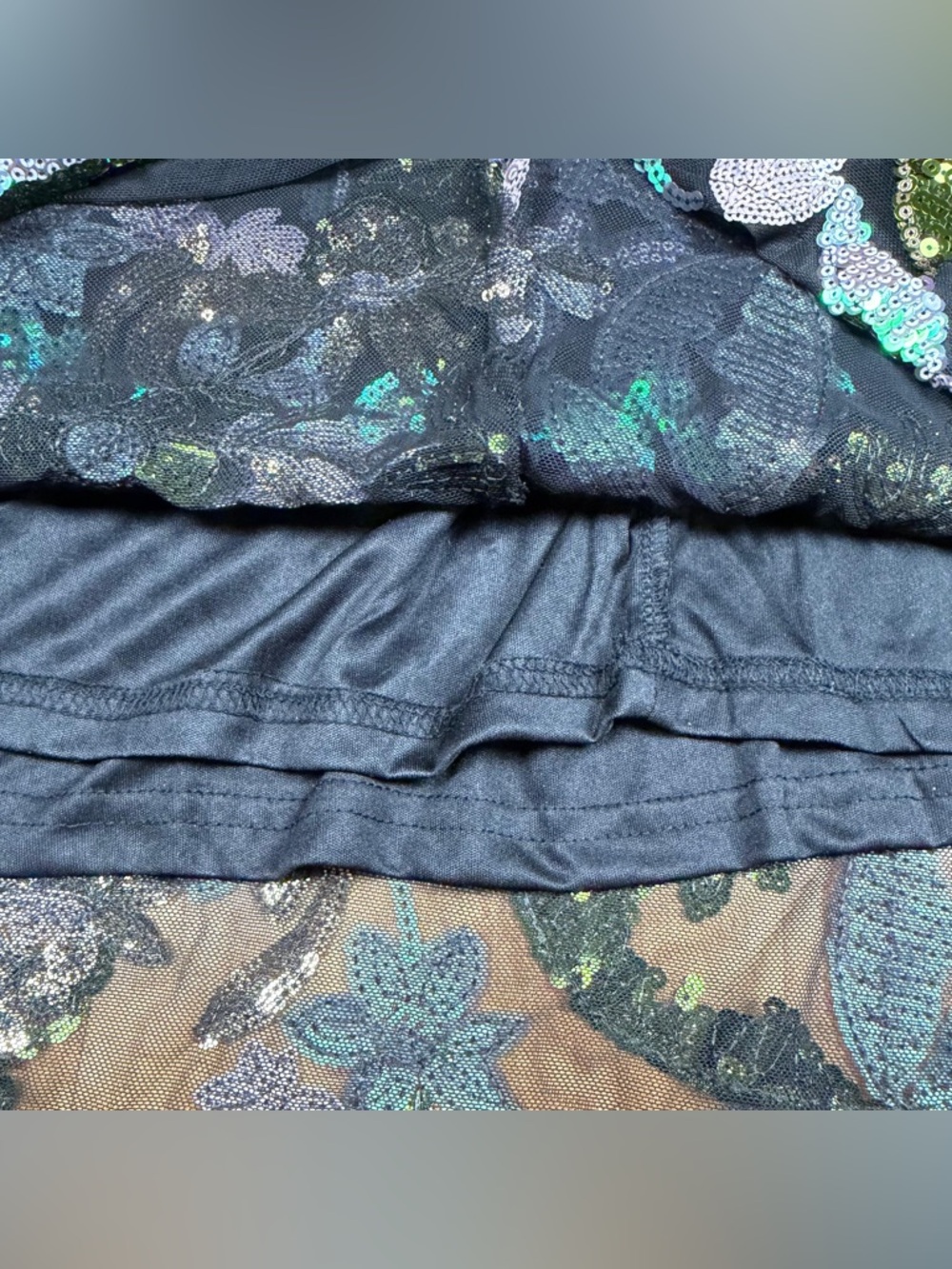 Lulus Black Floral Sequin Maxi Dress Lace Up Back Bodycon Prom Formal S - Picture 12 of 13